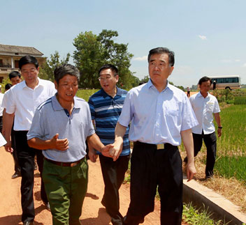 国务院副总理汪洋在湖南考察抗旱工作（图）