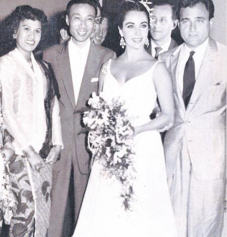 邵逸夫与玉婆泰勒阿兰德龙合影旧照曝光(图)