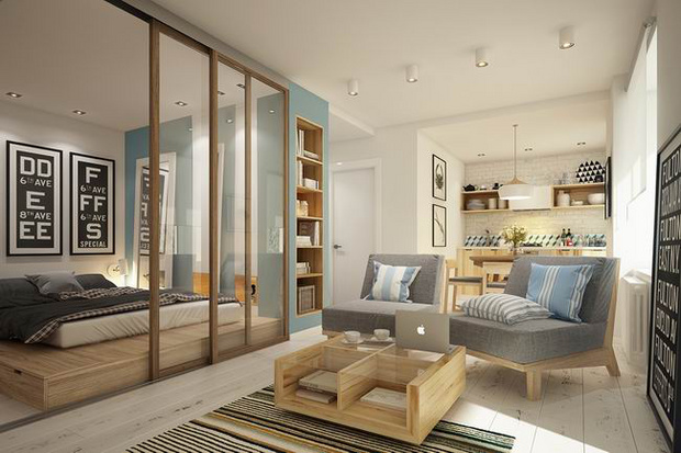 40平超温馨单身公寓 实用清新的设计