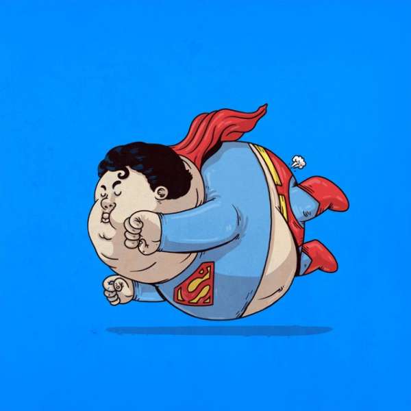 美国画家恶搞经典卡通人物 讽刺肥胖问题(组图)