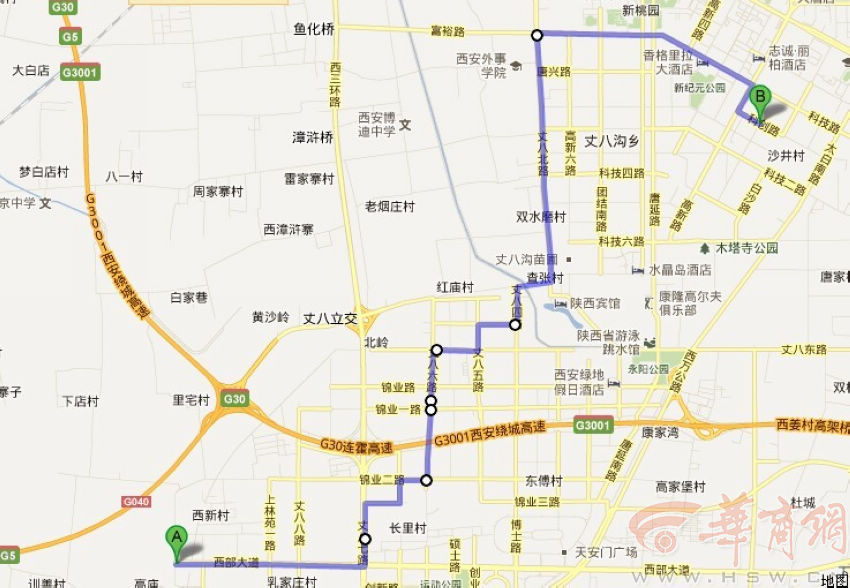 路线示意图(高新2号线尚未通车,与正式路线图略有偏差)