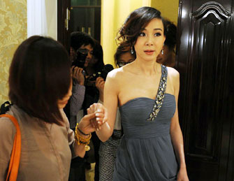 台湾第一美女萧蔷性感出席酒会