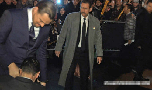 莱昂纳多遭男记者偷袭<em>吻下体</em> 面露微笑尴尬不