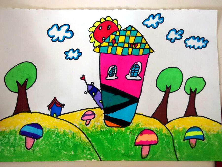 我手画我心梦想筑童心西韩小学作品集小学带的v梦想图片