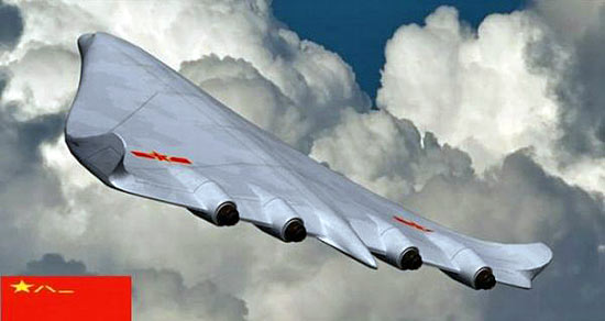 想绘制的全天候飞翼式隐形洲际战略轰炸机-轰8