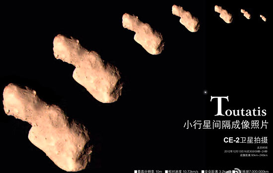 嫦娥二号在700万公里深空近距拍摄4179号小行