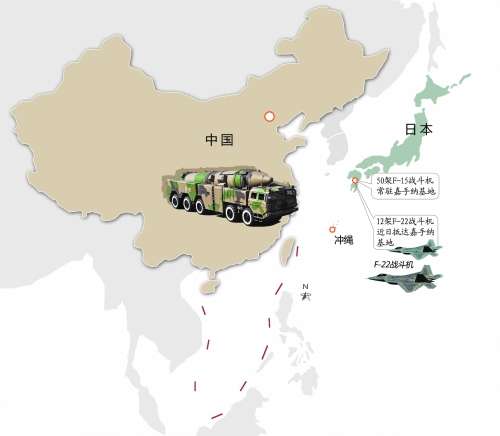 资料图:中国二炮对峙日本示意图。
