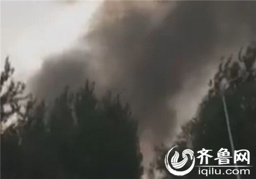 济南大桥镇一装饰材料厂突发大火 顶棚 坍塌 浓