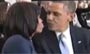 实拍米歇尔典礼上向奥巴马索吻