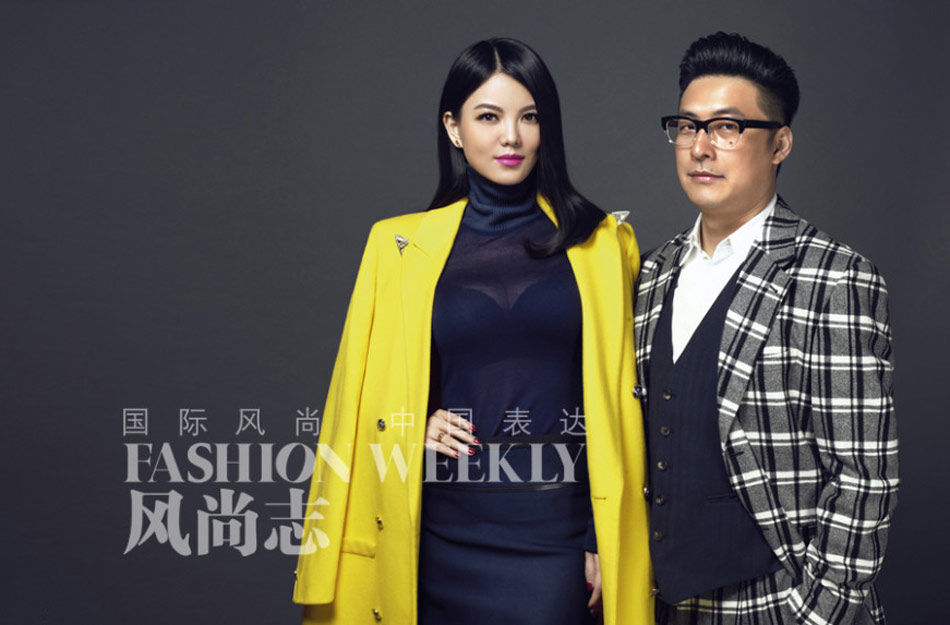 近日，李湘王岳伦夫妇携手拍摄的一组时尚大片曝光。