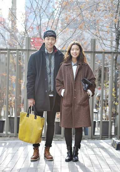 韩国情侣街拍LOOK 跟你的TA做一对时髦眷侣