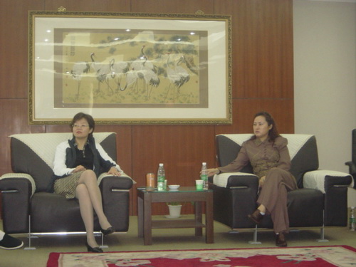 2005年5月，时任国腾实业集团董事局主席何然女士与成都高新区领导会谈