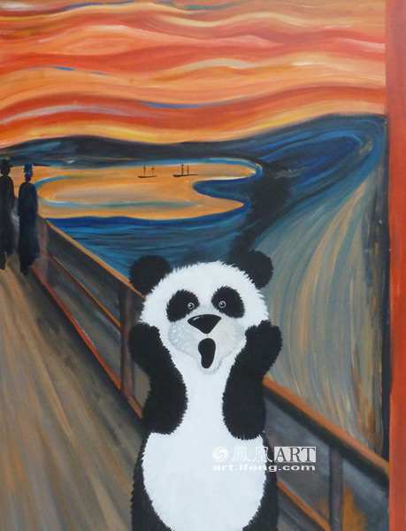 “呐喊”的熊猫,“名画”为了孩子变得萌萌哒