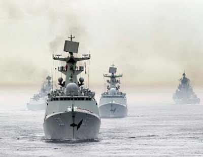 中国3大舰队18艘军舰大军演