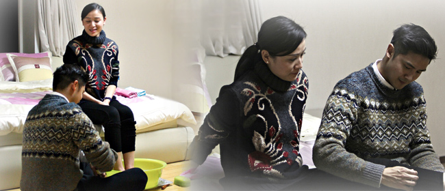   《一路上有你》老公为老婆洗脚 田亮叶一茜爱意浓     