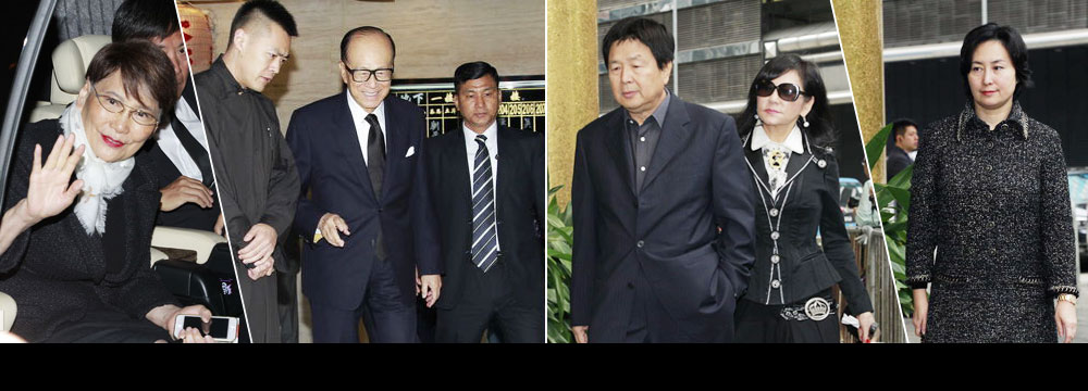 香港富豪刘銮雄母亲设灵 政商界名流前来致祭  