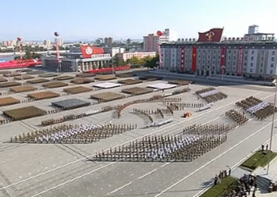 朝鲜阅兵式现场