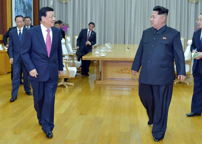 刘云山平壤会见金正恩