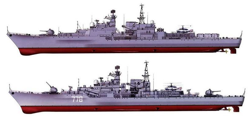 型驱逐舰,中国对"杭州"舰的还装与其类似,但与苏联将"现代"级视作可