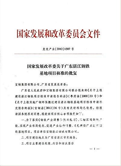 湛江市长发改委外亲吻批复文件