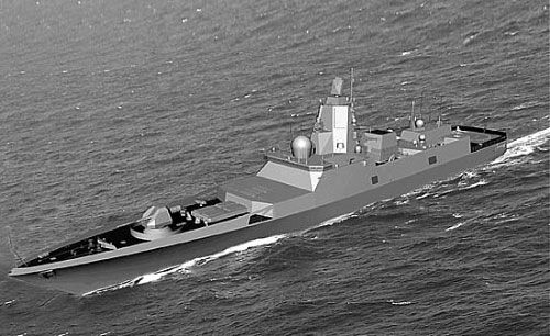 俄海军建造第4艘22350型先进护卫舰与侦察船