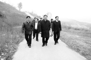 蓝田县委书记苗志忠、县长王浩陪同市上领导调研白鹿原生态旅游观光带