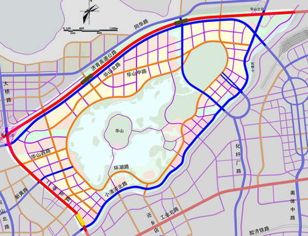 新闻早班车  济南市华山片区控制性详细规划公示 用地现状图