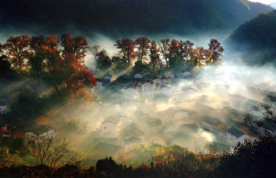中国最美的乡村婺源，石城秋景