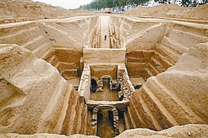 邙山陵墓群发现的曹休墓。