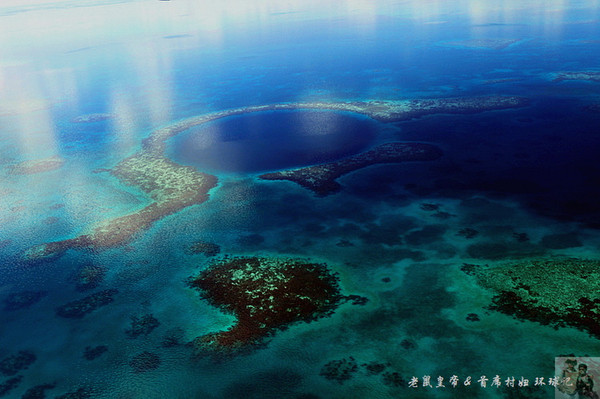 航拍全球最大水下洞穴---伯利兹大蓝洞