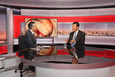 驻英国大使刘晓明接受英国BBC国际新闻电视