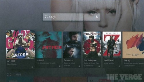 谷歌Android TV系统界面(图片来自THE VERGE)