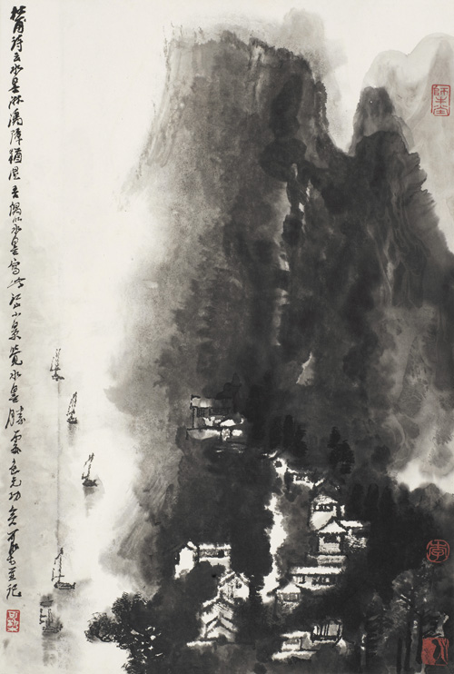 书画李可染杜甫诗意图