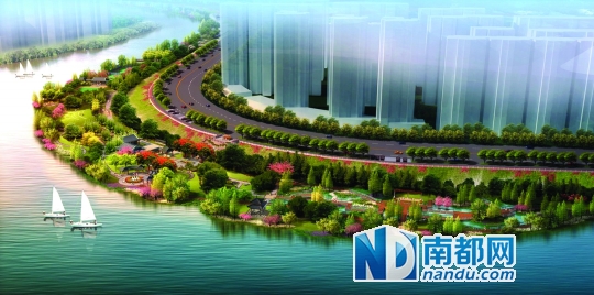红楼滩公园设计效果图。