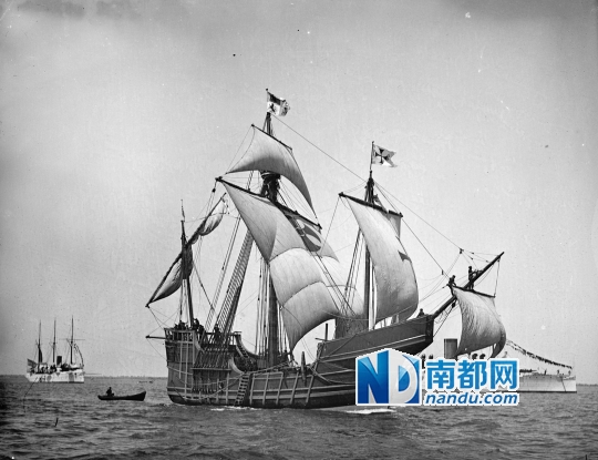 美国国会图书馆提供的“圣玛利亚”号复制品资料图片。