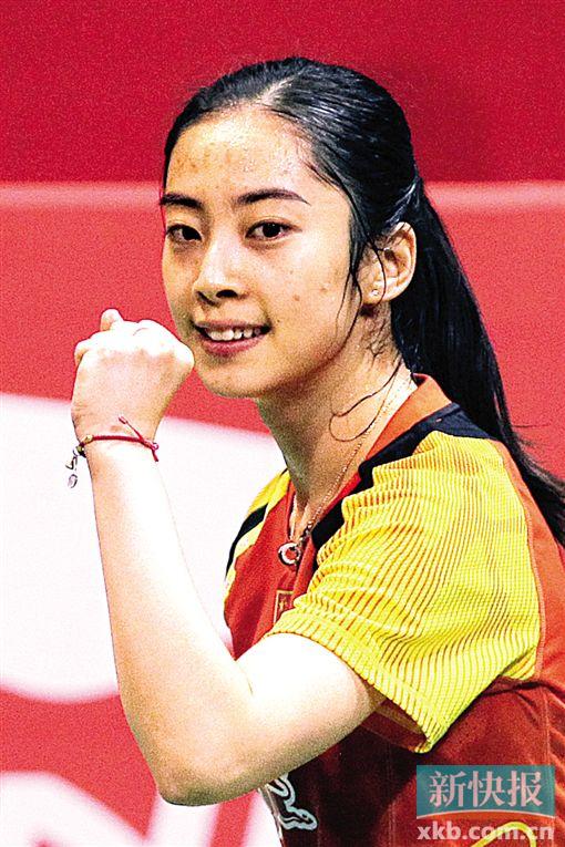 ■王适娴战胜日本队选手高桥沙也加后庆祝得