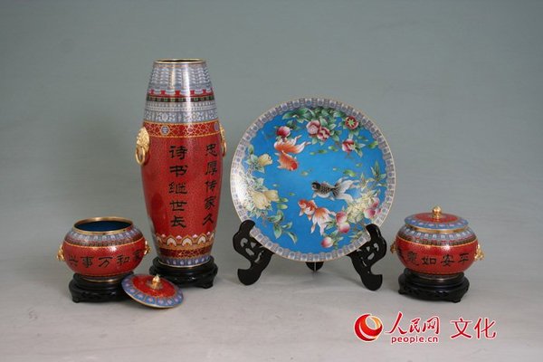 景泰蓝传人钟连盛《北京风情》系列作品