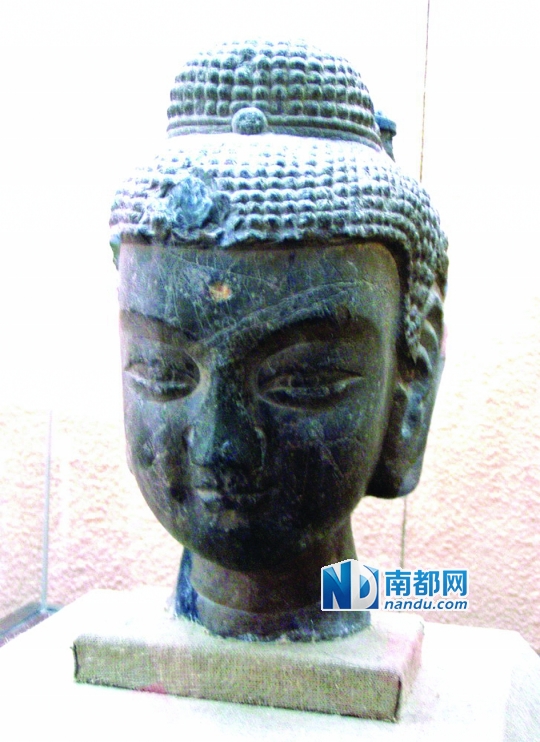 2000年，北京截获的佛头，后来被金申认定为张郭造像丢失的佛头。