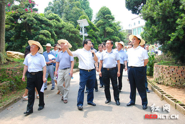 湖南省人大常委会《长株潭城市群生态绿心地区保护条例》实施情况调研组一行，来到浏阳市柏加镇实地调研长沙生态绿心保护工作。