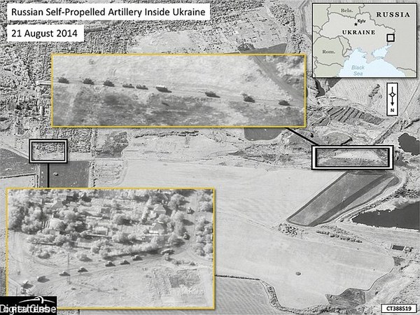 由某地理信息服务商拍摄的俄军“入侵”乌克兰图像首次公布。（图片来源：英国媒体）