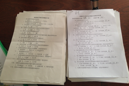 　　饶阳百名民警下基层问卷调查 法制网见习记者 郑小琼摄
