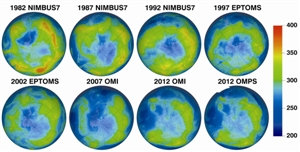 地球臭氧层35年来首次变厚