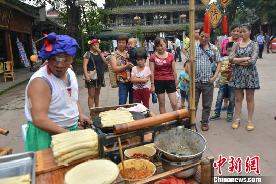 成都黄龙溪古镇武大郎卖饼|双流县|成都