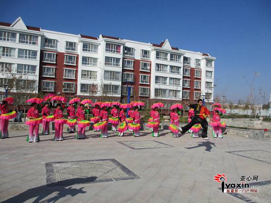 图为活动中的秧歌表演和武术表演 亚心网记者 赵笑学摄