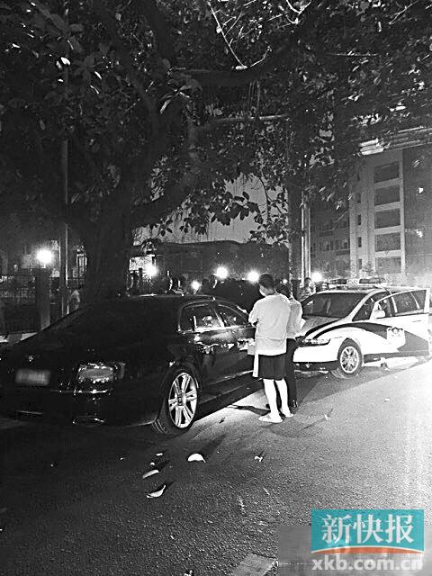 深圳一警局副局长开警车撞宾利被停职称没喝酒