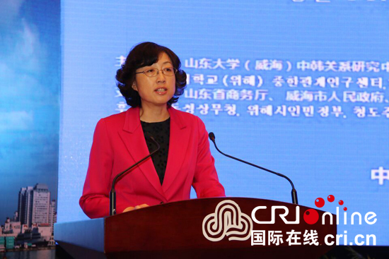 中共威海市委副书记、市长张惠出席论坛并致辞。(摄影 国际在线 赵博)