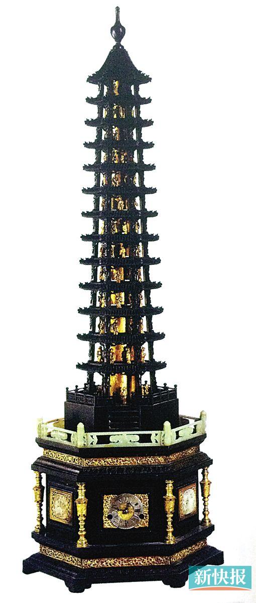 ■硬木佛塔转八仙乐钟     乾隆时期清宫造办处制造