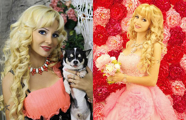 左图是图祖瓦与爱犬合影；右图中其手捧鲜花，背景中有巨大玫瑰。（网页截图）