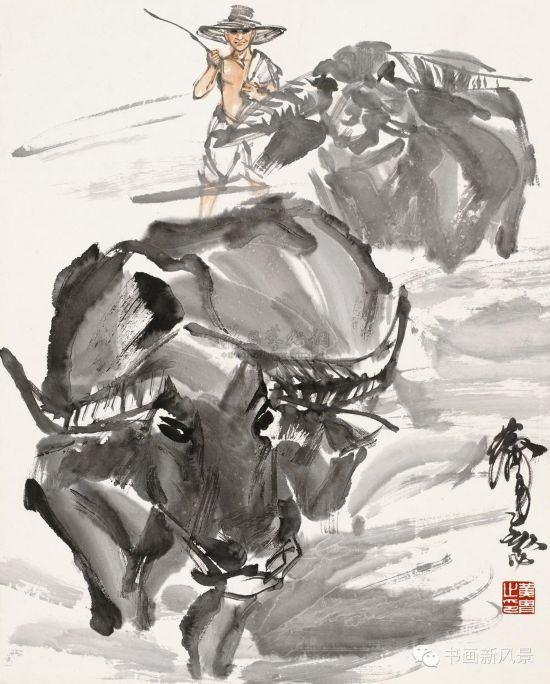 　　黄胄《牧牛图》