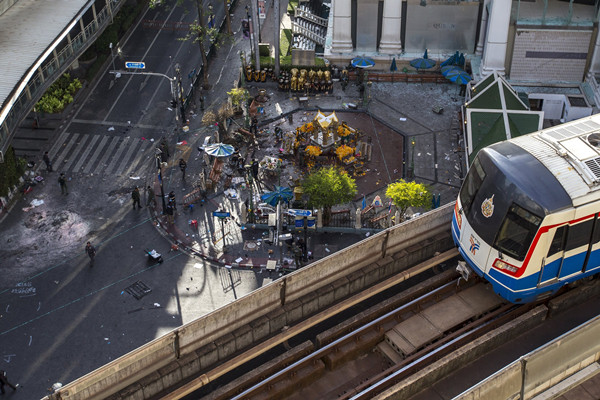 　　8月18日拍摄的四面佛神庙周边区域。（新华/路透）